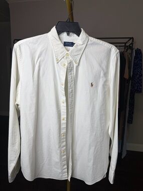 Polo by Ralph Lauren Classic White Button-Down Shirt with Embroidered Pony